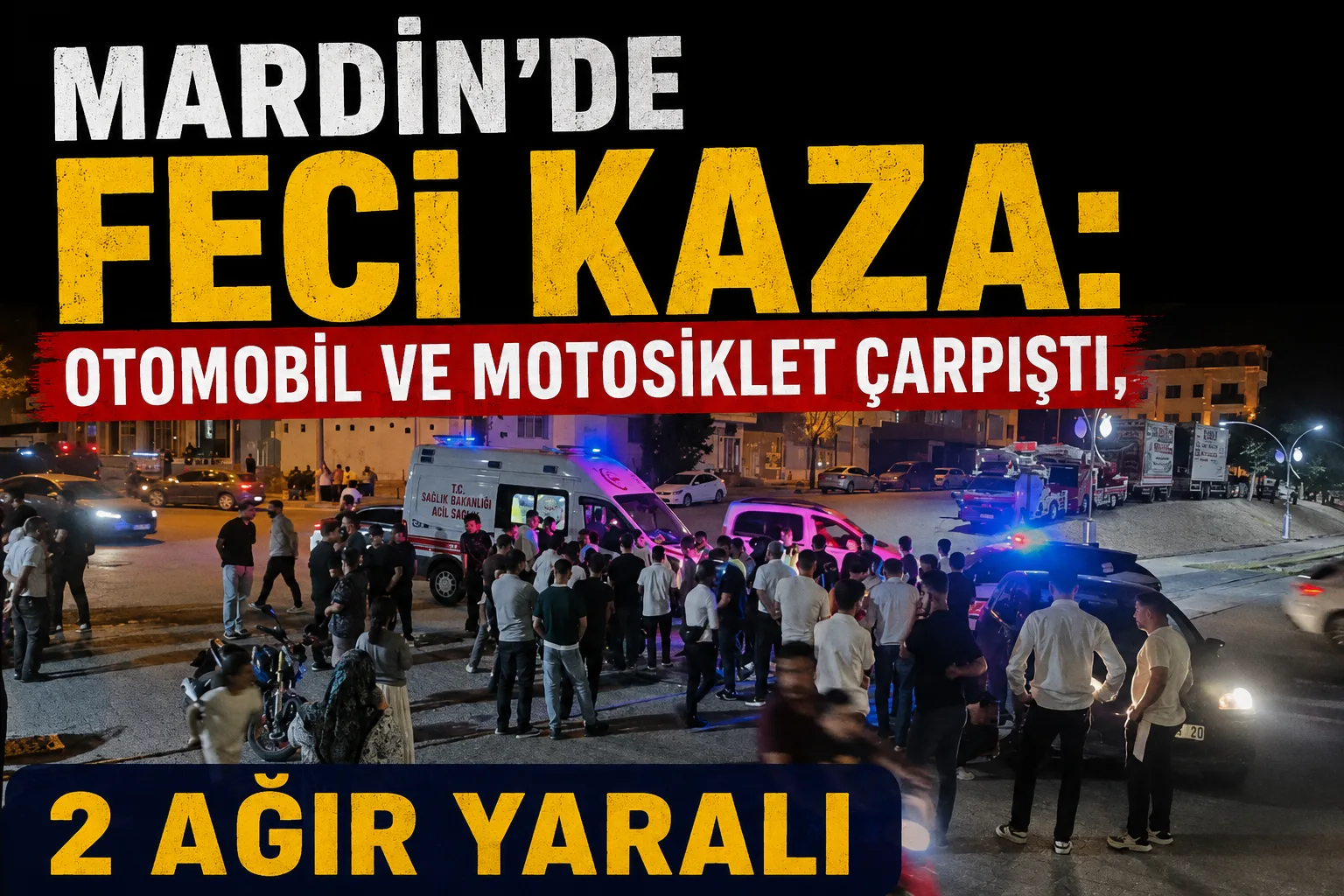 Mardin’de Feci Kaza: Otomobil ve Motosiklet Çarpıştı, 2 Ağır Yaralı