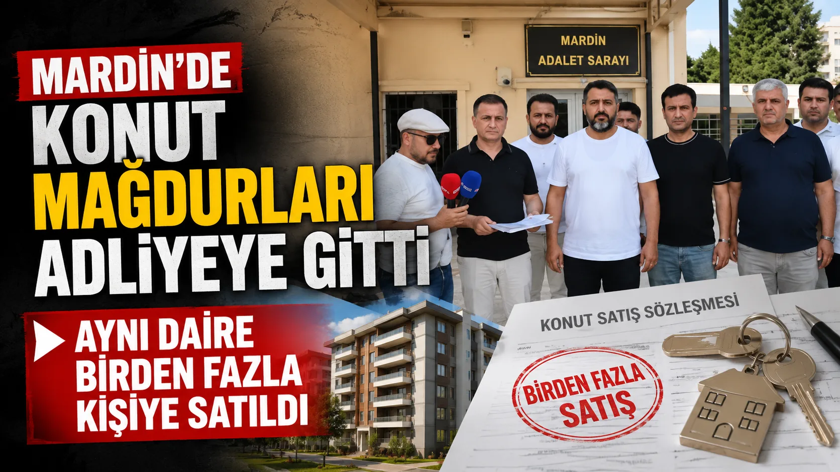 Mardin'de Konut Mağdurları Adliyeye Gitti Aynı Daire Birden Fazla Kişiye Satıldı