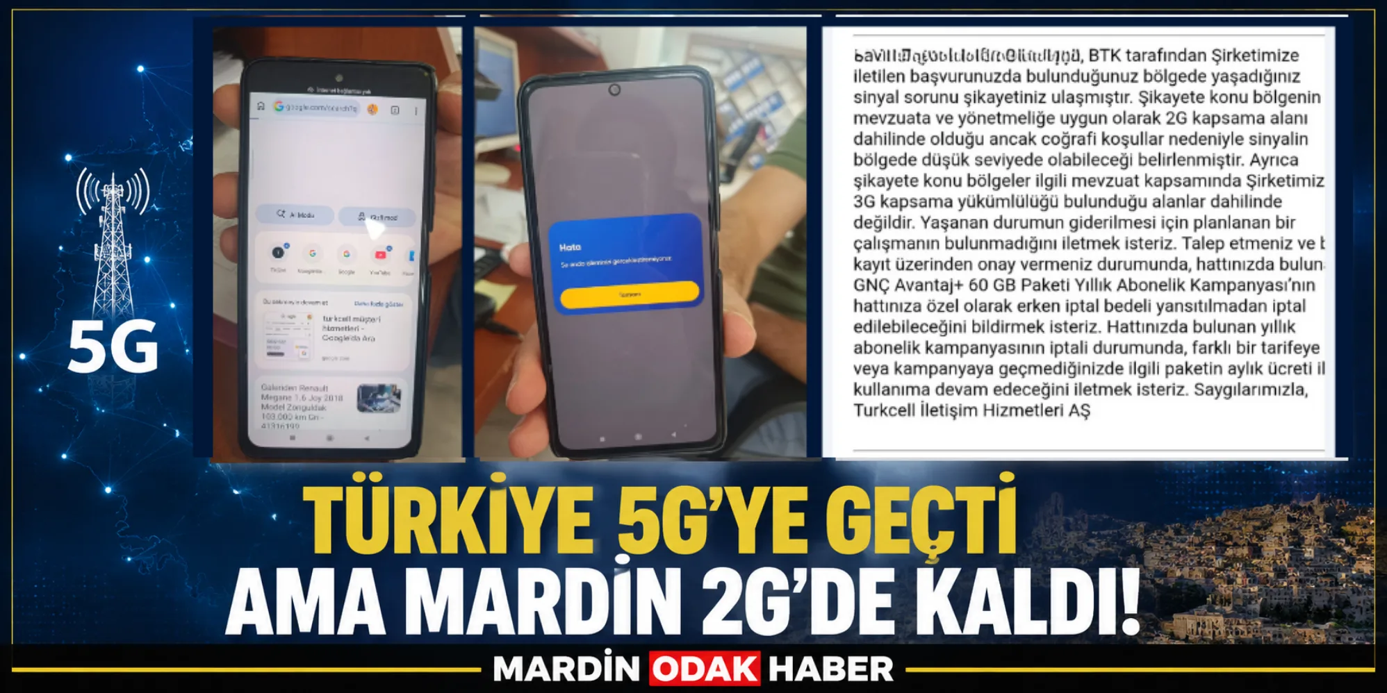 Türkiye 5G'ye Geçti Ama Mardin 2G'de Kaldı!